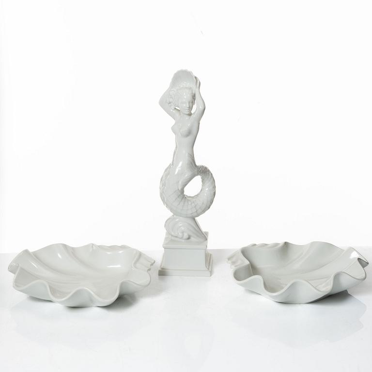 Harald Salomon, Figurines and bowls, 5 pieces, porcelain, Rörstrand.
