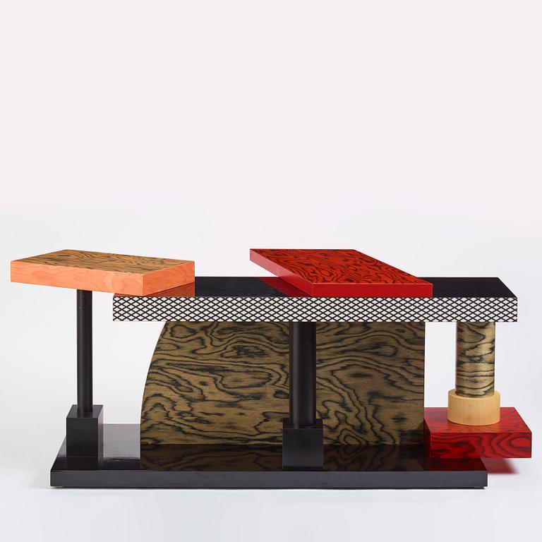 Ettore Sottsass, a "Tartar" console, Memphis, Italy, post 1985.