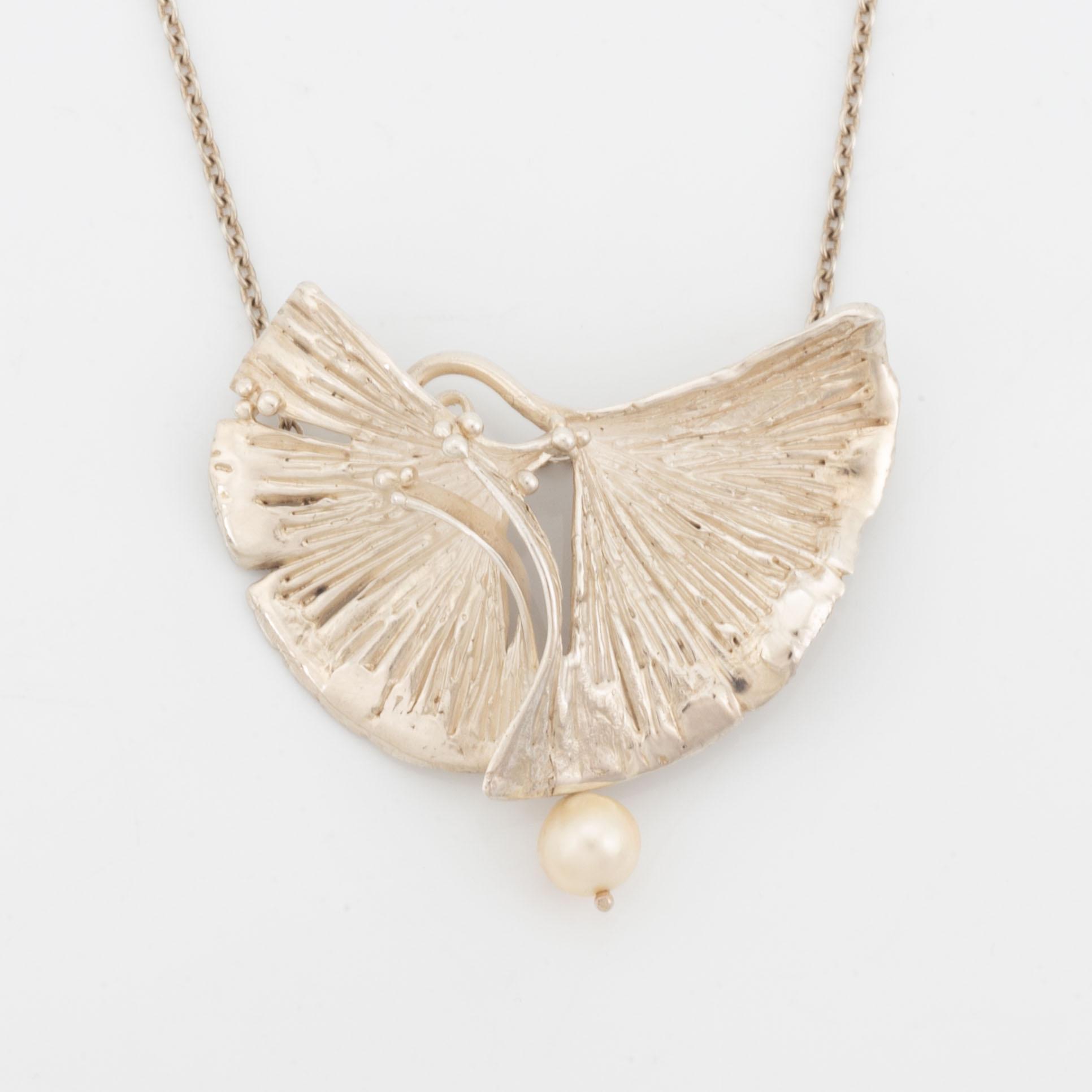 Silver necklace with pearl, Minowa Atelje Etsuko Minowa.