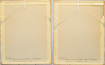 UUNO ESKOLA, 2 piirrosta, signeerattu ja päivätty Dresden 1919 & -20.