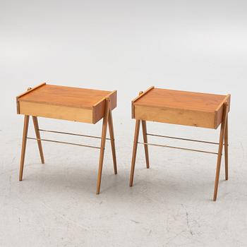 Bedside tables, a pair, mid-20th century.