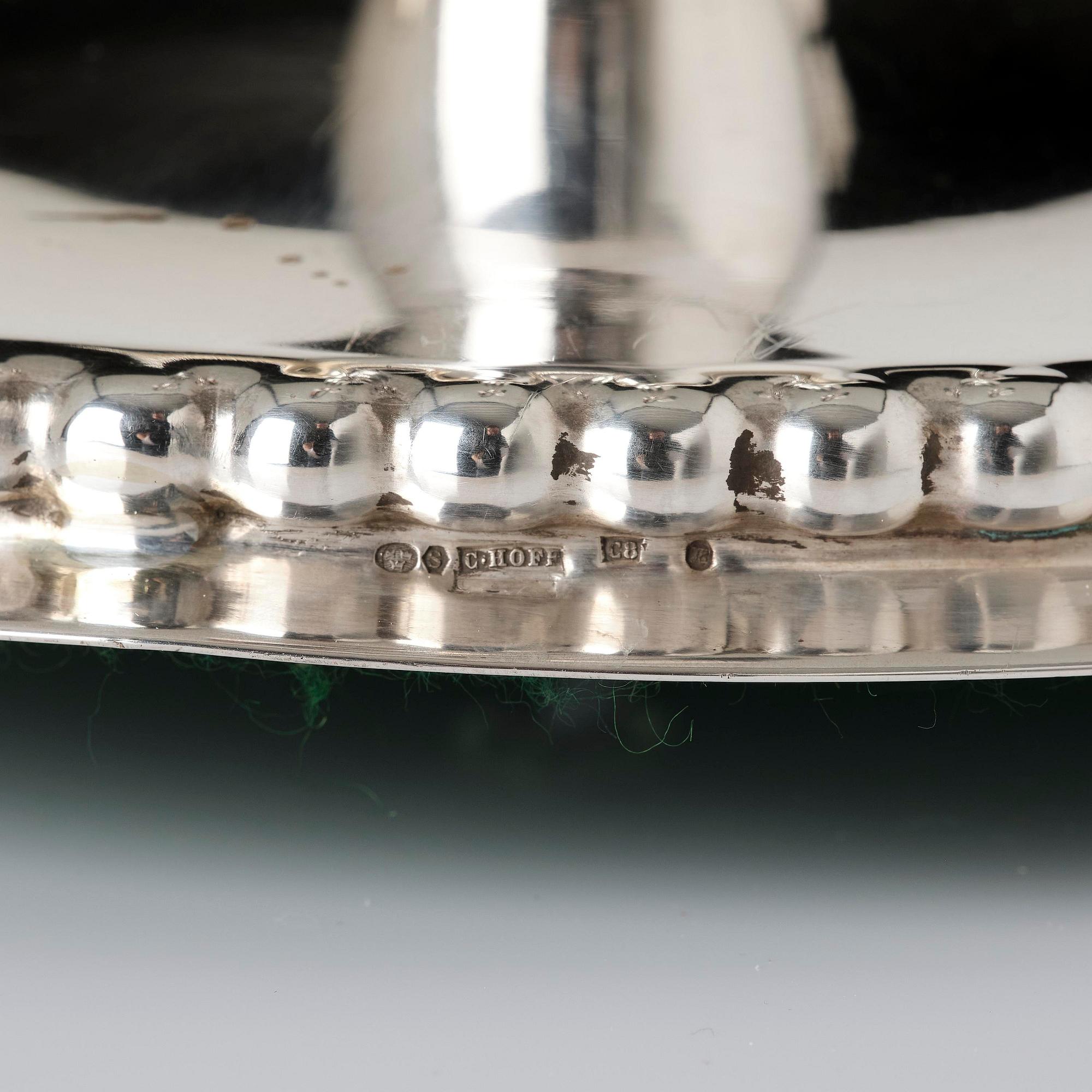 Firma Carl Hoff, a silver table lamp, Swedish import marks, Helsingborg 1929.