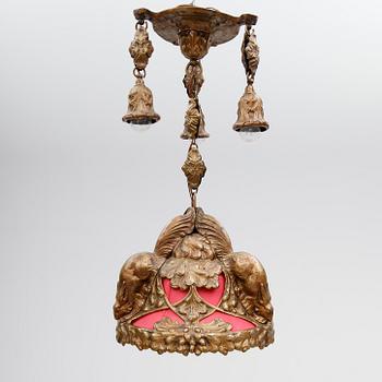 TAKLAMPA, möjligen Alice Nordin, Böhlmarks, jugend, 1900-talets första hälft. Höjd ca 75 cm.