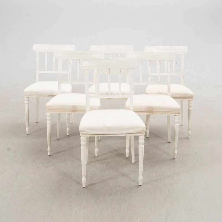 Dining group, 7 pieces, Gustavian style, late 20th century.