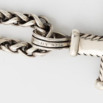 David Yurman, necklace in the form of a cross, silver with black diamonds.