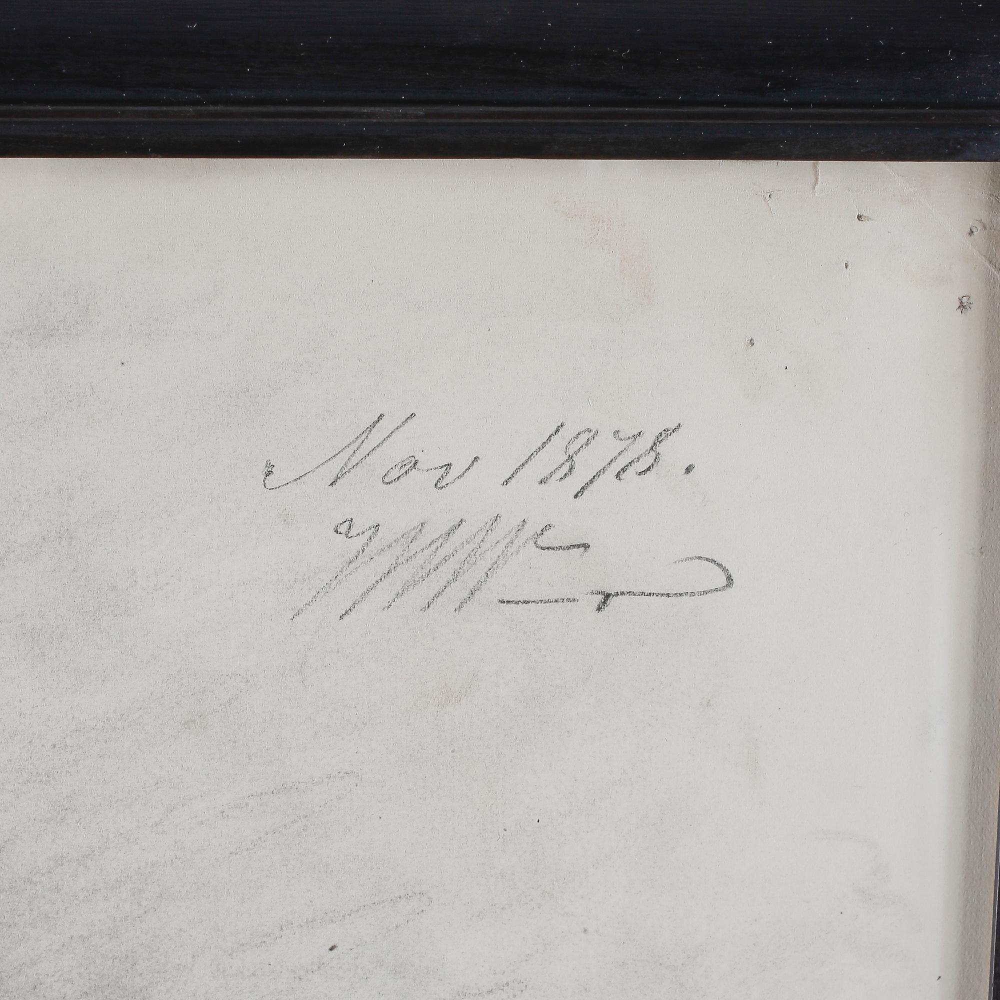 ROBERT THEGERSTRÖM, Kol på papper, Signerad ”Robert Thegerström” och approberad ”Nov. 1878”.