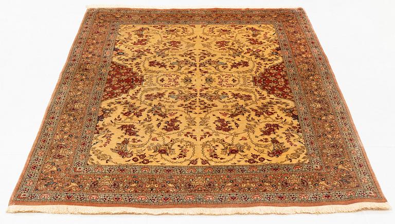 Matta, Old, silk Ghom, ca 188 x 130 cm.