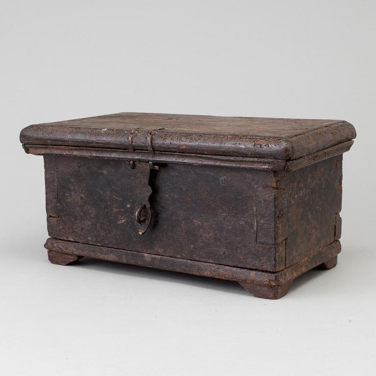 A 17th/18th century wooden box.