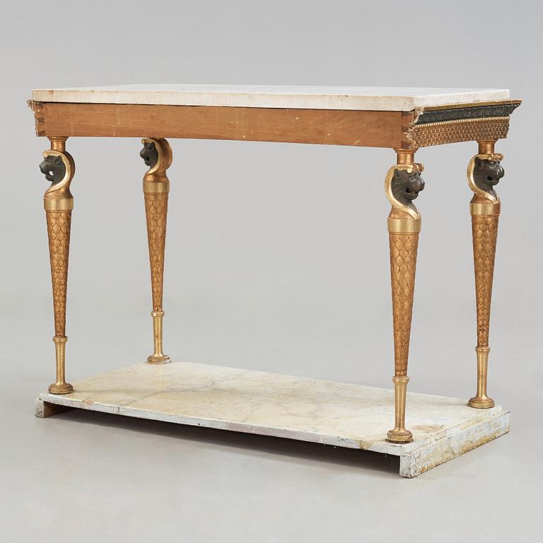 A late Gustavian early 19th century console table.