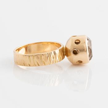 Ring, 18K gold with rock crystal, Steens goldsmith, Partille.