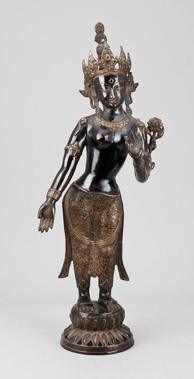 FIGURIN, patinerad mässing, trol Thailand, 1900-tal.