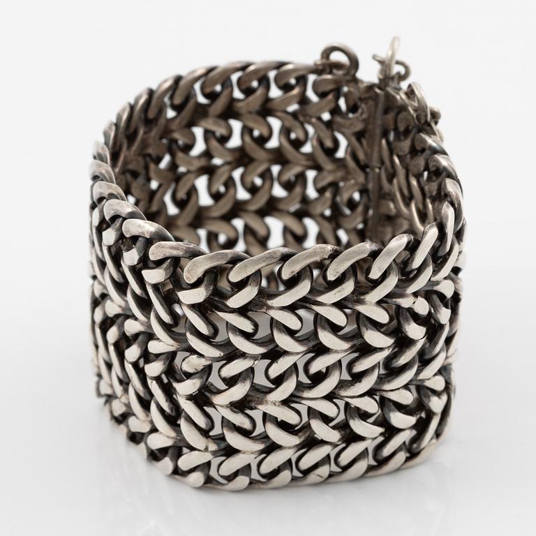 Necklace and bracelet silver, likely Mexico.