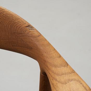A set of six Hans J Wegner oak 'The Chair', Johannes Hansen, Denmark.