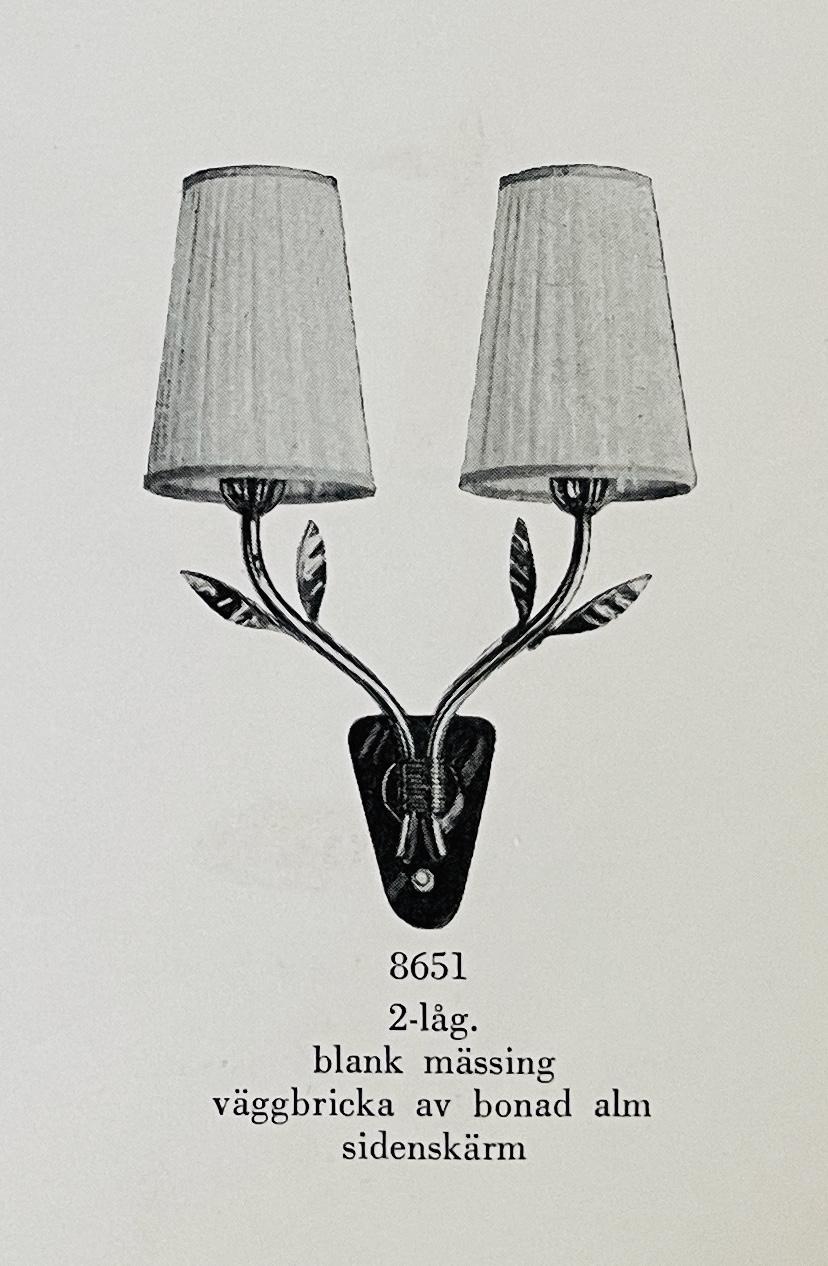 Harald Notini, a wall lamp model 8651, Arvid Böhlmarks Lampfabrik, Stockholm, 1940s.