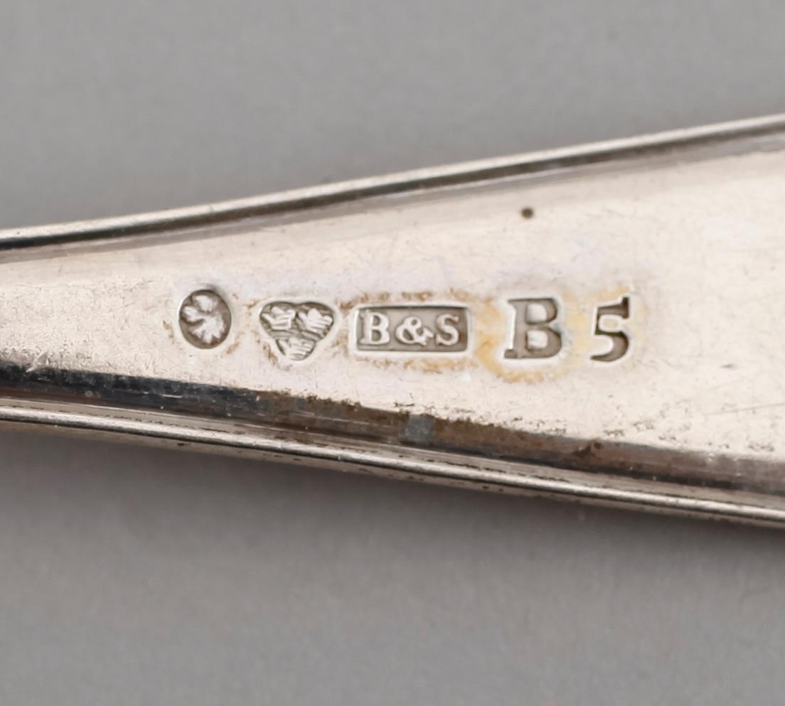 TESKEDAR, 11 st, silver, Barkander & Söhrling, Linköping 1856. Vikt ca 205 gram.