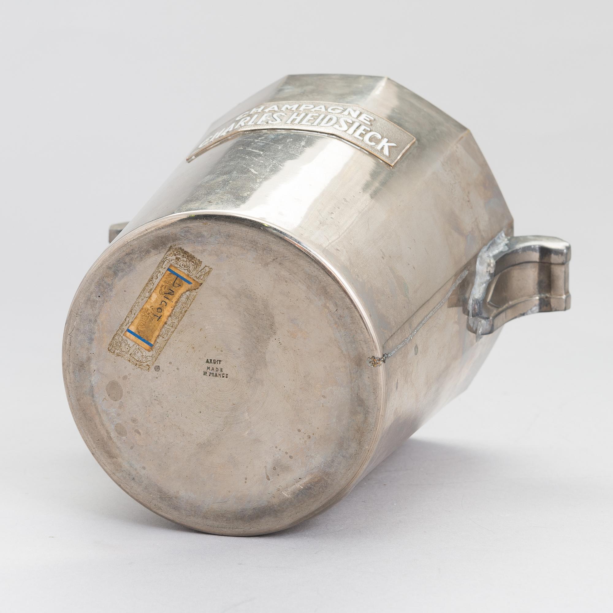 Champagne cooler, Charles Heidsieck, Argit, France 1920s-30s.