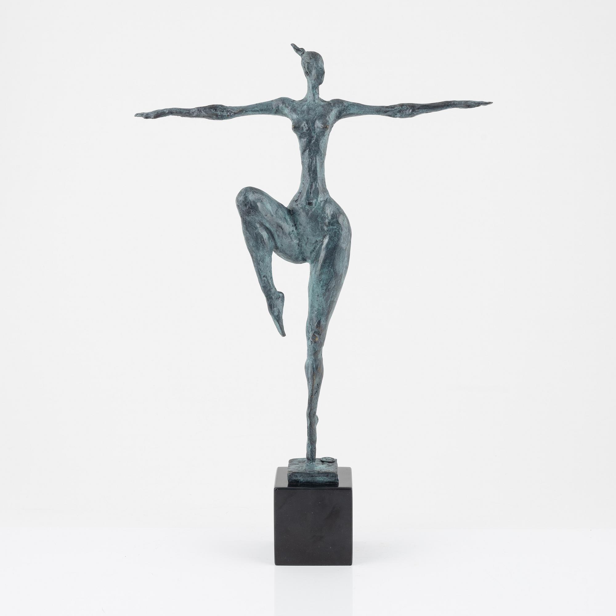 Max Milo, sculpture, signed, foundry mark. Bronze, total height 52 cm.