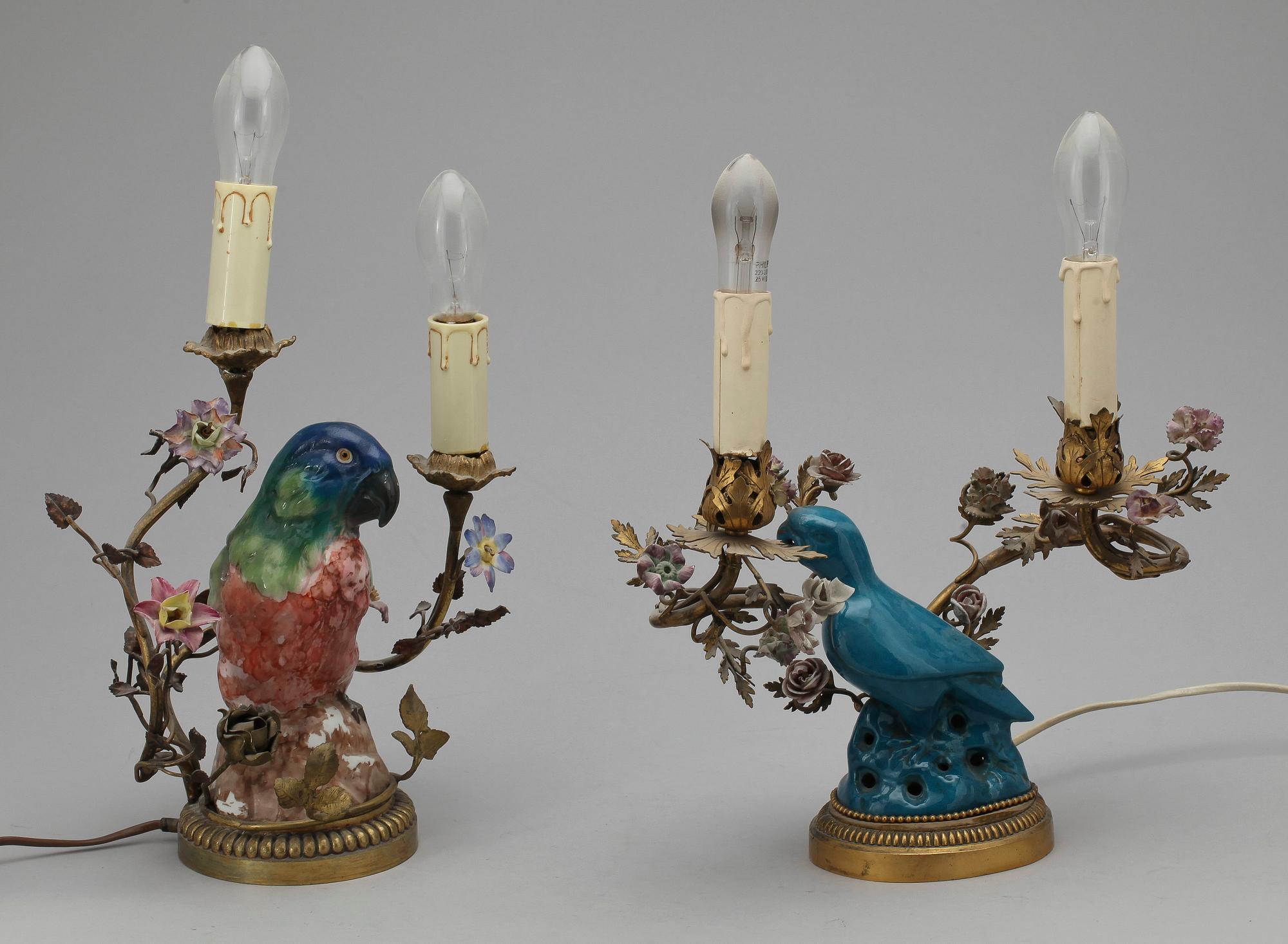 BORDSLAMPOR, 2 st, 1900-tal.