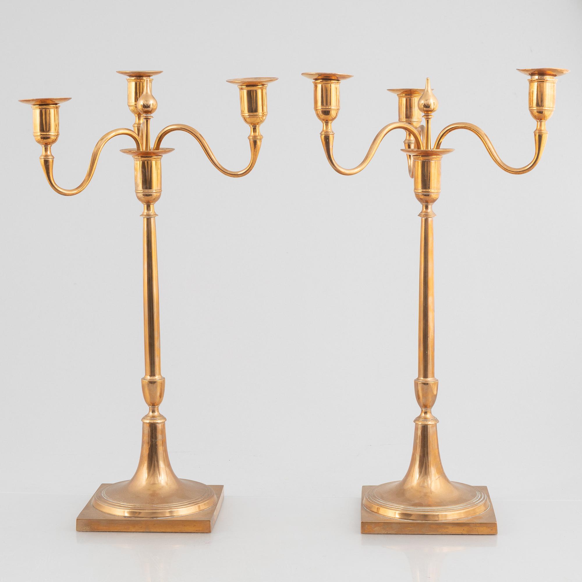 A pair of candelabra 20th century.