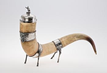 PRYDNADSHORN, silver och horn, Carl Lyxdorph Malmö 1878.