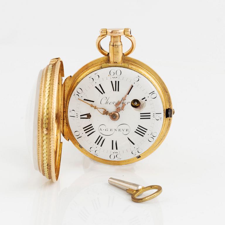 Chevalier a Geneve, pocket watch, 18th century, 41 mm.