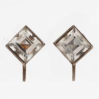Wiwen Nilsson, a pair of earrings, silver with rock crystal, Lund 1955.