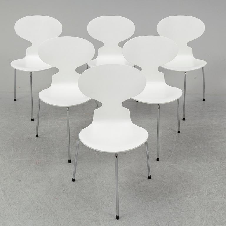 ARNE JACOBSEN, stolar, 6 st, "Myran", Fritz Hansen, Danmark, 2004.
