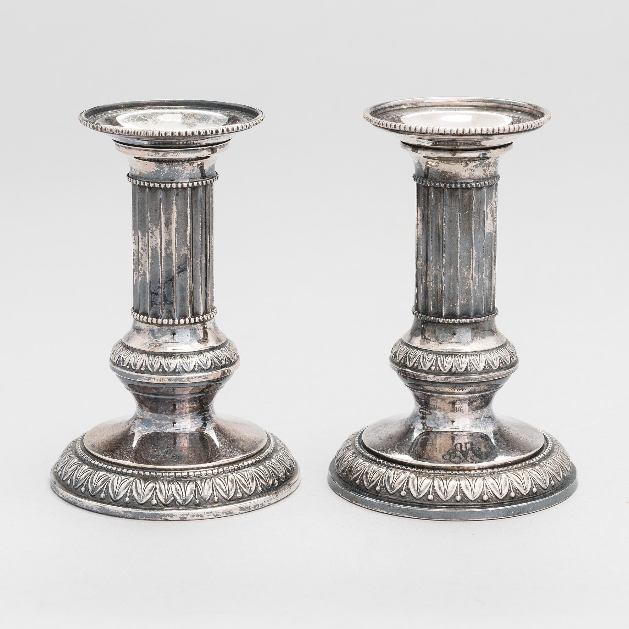 A pair of silver candlesticks, Kultateollisuus, Turku 1976.