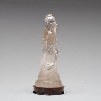 A rock chrystal figure of Shoulau, late Qing dynasty.