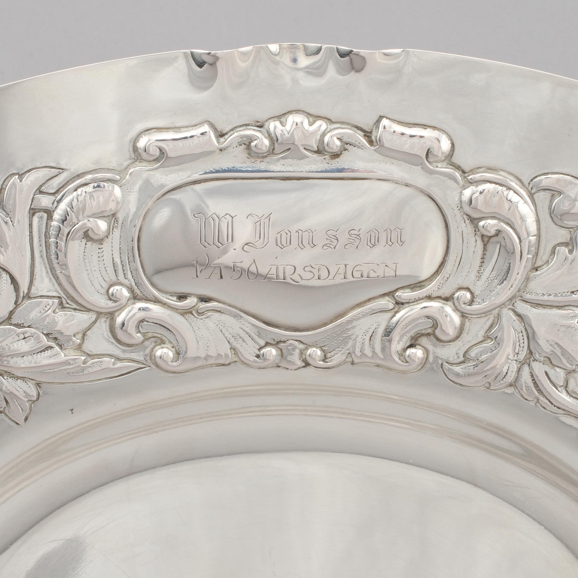 PRESENTERFAT, barockstil, silver, GAB, Stockholm, 1935, vikt 385 gram.