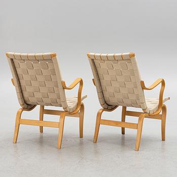 Bruno Mathsson, a pair of armchairs, "Eva", Dux, late 20th century.