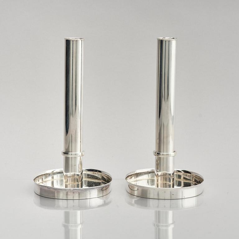 Sigurd Persson, a pair of silver candlesticks, Stockholm 1965.