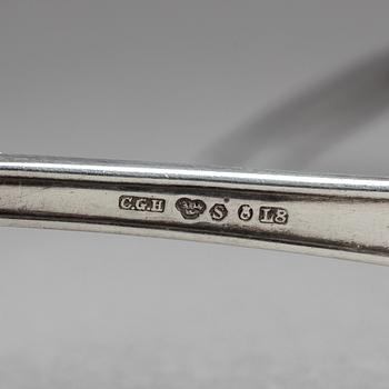 PARTI SILVER, 6 delar, modell "Svensk spets", 1910-30-tal. Tot vikt 283 gram.