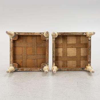 Taburetter, ett par, sent 1700-tal, Gustavianska.
