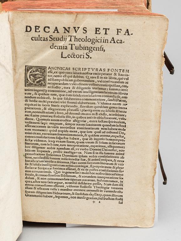 LUCAS OFINDER d., "Quinque Libri Moyfis IVXTA VETE REM SEV VVLGA..." Tyringen anno 1585.