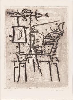 Max Papart, etching, 1971, signed and marked essai.
