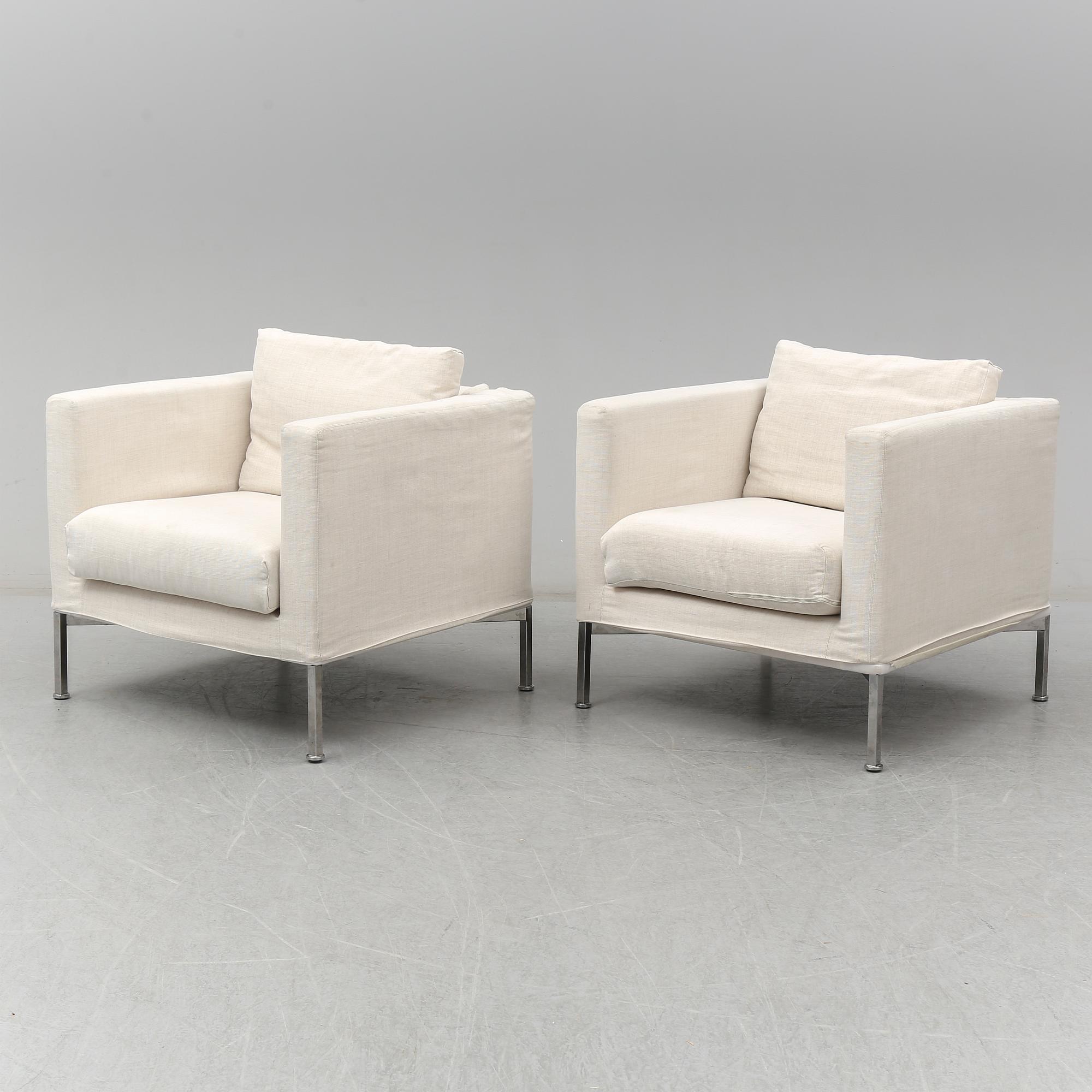 A pair of 'Box' easy chairs by Piero Lissoni from Living Divani.