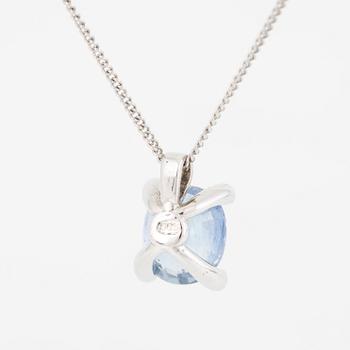 Collier 14K vitguld med safir.