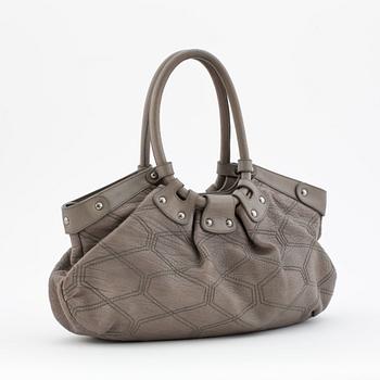 SALVATORE FERRAGAMO, a grey leather shoulder bag.