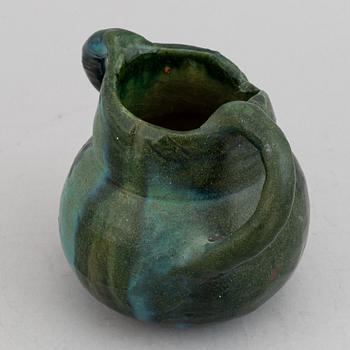 Ragnhild Godenius, two Two Art Nouveau glazed ceramic vases, one signed and dated 191? and 1914.