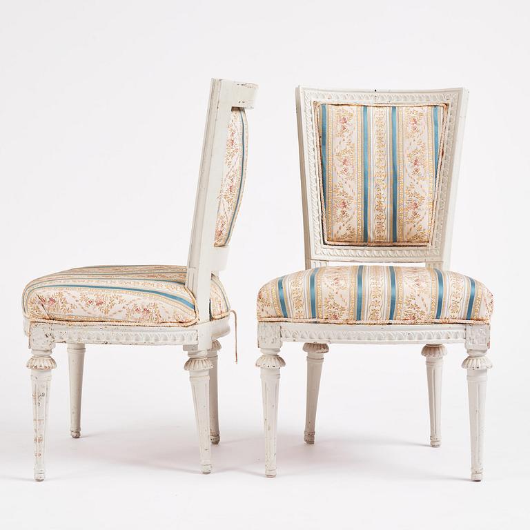 A set of six late Gustavian chairs by E. Ståhl (master in Stockholm 1794-1820).