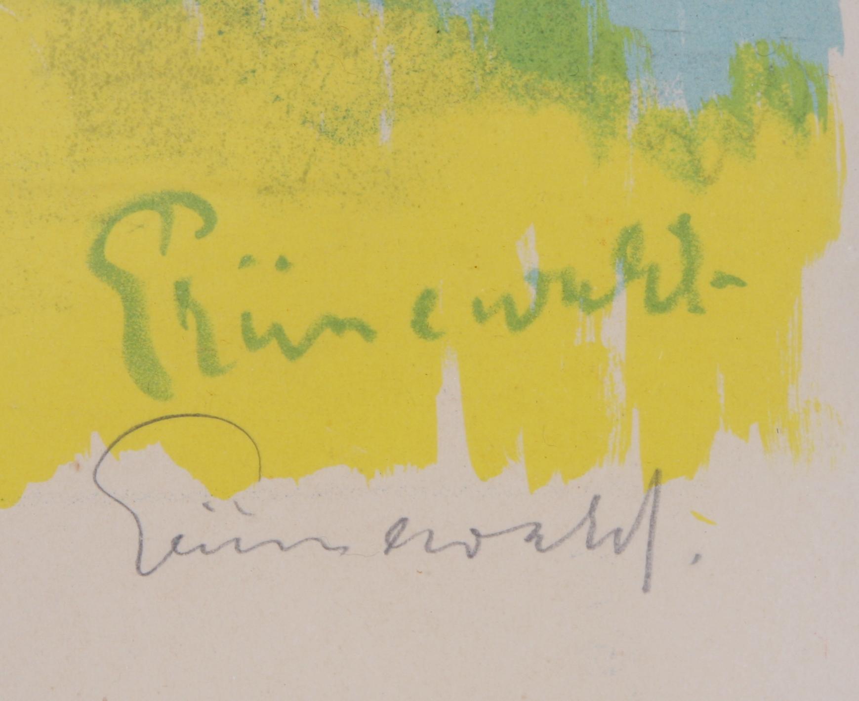 ISAAC GRÜNEWALD, färglitografi, sign i plåten och med blyerts.