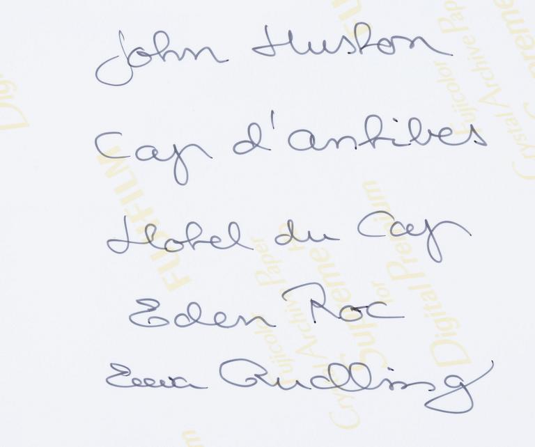 Ewa Rudling, fotografi, C-print, föreställande John Huston, signerat.