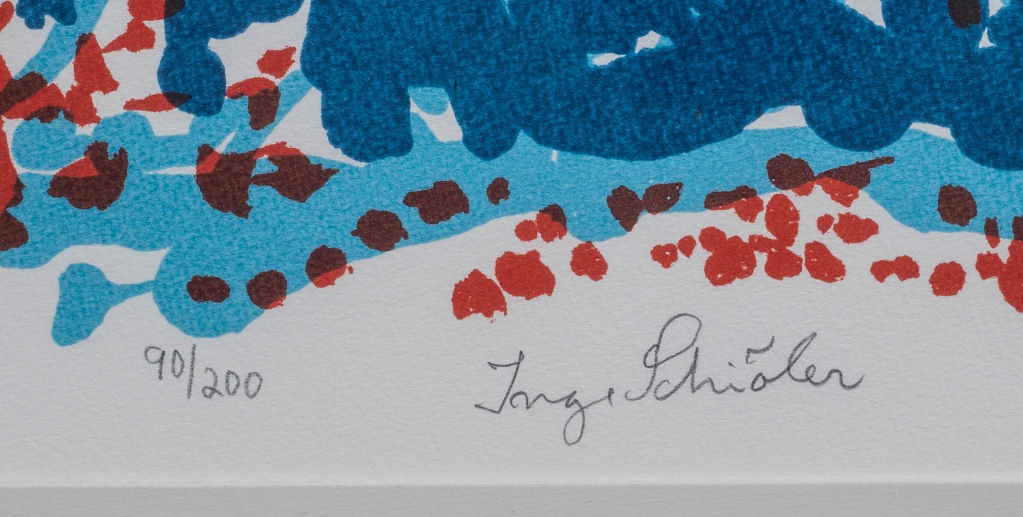 INGE SCHIÖLER, seriegrafi. Signerad och numrerad 90/200. Utförd 1970.