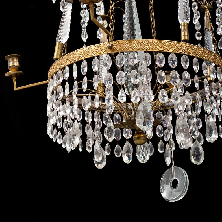 A gustavian style chandelier, circa 1900.