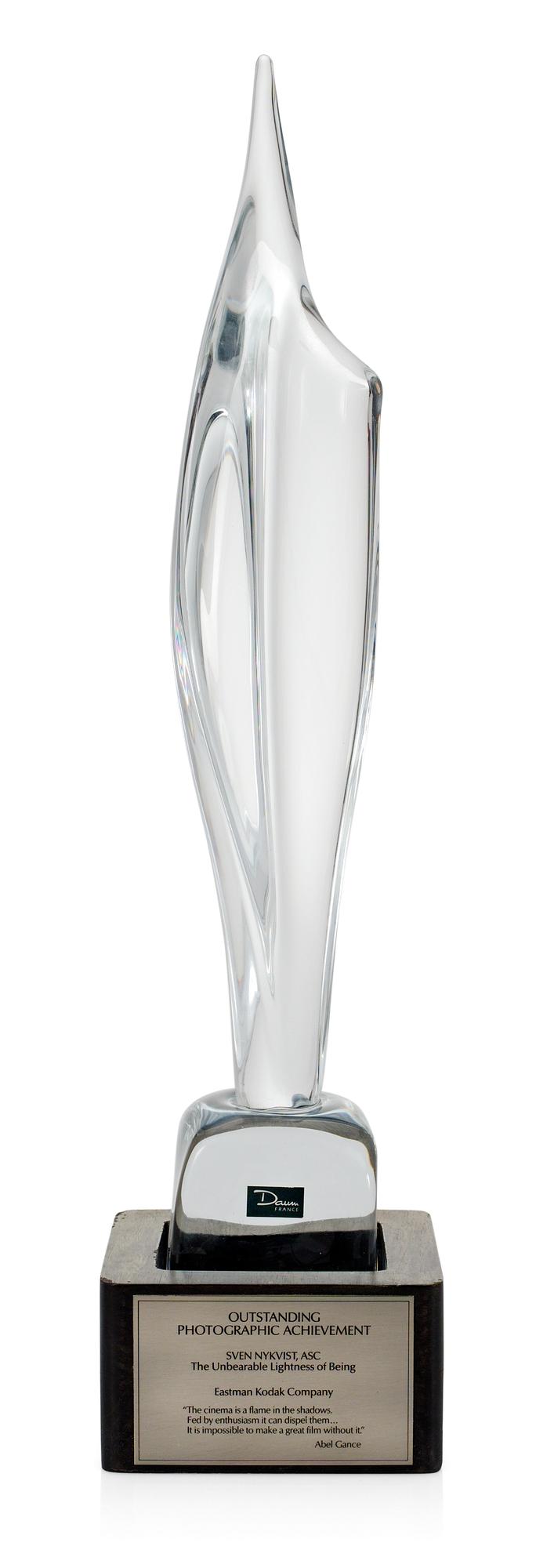 A FILM AWARD, Oustanding Photographic Achievement 1988.