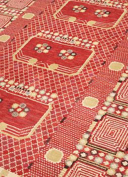 CARPET. "Krabban". Knotted pile. 260,5 x 189 cm. Signed AB MMF BN.