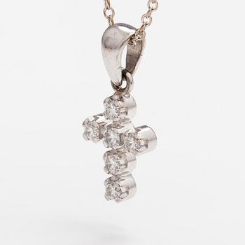 RISTI/RIIPUS, 18K valkokultaa, timantteja n. 0.18 ct yht. A Tillander, Helsinki.