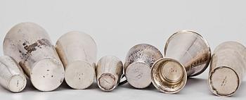 PARTI SILVERBÄGARE, 7 st, Sverige, 1906-1926, totvikt. 488 g.