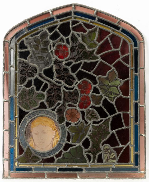 Three stained glass windows, England, circa 1900.